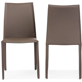 Baxton Studio Rockford Modern and Contemporary Taupe Bonded Leather Upholstered Dining Chair (Set of 2) Baxton Studio-dining chair-Minimal And Modern - 1