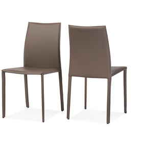 Baxton Studio Rockford Modern and Contemporary Taupe Bonded Leather Upholstered Dining Chair (Set of 2) Baxton Studio-dining chair-Minimal And Modern - 3