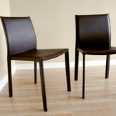Baxton Studio Brown Leather Bar Stool (Set of 2) Baxton Studio-dining chair-Minimal And Modern - 1