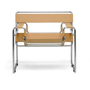 Baxton Studio Jericho Tan Leather Mid-Century Modern Accent Chair Baxton Studio-chairs-Minimal And Modern - 2