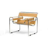 Baxton Studio Jericho Tan Leather Mid-Century Modern Accent Chair Baxton Studio-chairs-Minimal And Modern - 1
