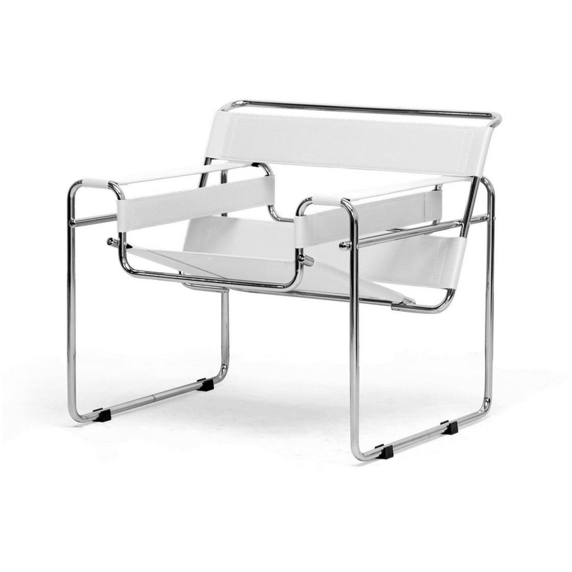 Baxton Studio Jericho Cream Leather Mid-Century Modern Accent Chair Baxton Studio-chairs-Minimal And Modern - 1