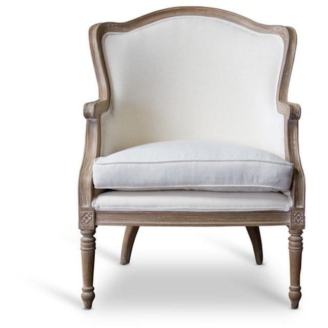 Baxton Studio Charlemagne Traditional French Accent Chair-Oak Baxton Studio-chairs-Minimal And Modern - 2