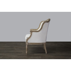 Baxton Studio Charlemagne Traditional French Accent Chair-Oak Baxton Studio-chairs-Minimal And Modern - 4