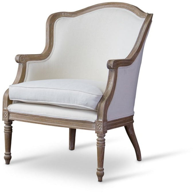 Baxton Studio Charlemagne Traditional French Accent Chair-Oak Baxton Studio-chairs-Minimal And Modern - 1