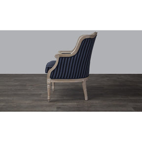 Baxton Studio Charlemagne Traditional French Black and Grey Striped Accent Chair Baxton Studio-chairs-Minimal And Modern - 4