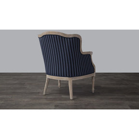 Baxton Studio Charlemagne Traditional French Black and Grey Striped Accent Chair Baxton Studio-chairs-Minimal And Modern - 5