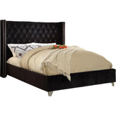 Meridian Furniture Aiden Black Velvet King BedMeridian Furniture - King Bed - Minimal And Modern - 1