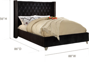 Meridian Furniture Aiden Black Velvet King Bed