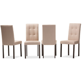 Baxton Studio Andrew Modern and Contemporary Beige Fabric Upholstered Grid-tufting Dining Chair (Set of 4) Baxton Studio-dining chair-Minimal And Modern - 1