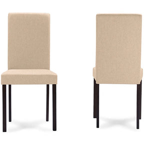 Baxton Studio Andrew Contemporary Espresso Wood Beige Fabric Dining Chair (Set of 2) Baxton Studio-dining chair-Minimal And Modern - 2
