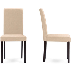 Baxton Studio Andrew Contemporary Espresso Wood Beige Fabric Dining Chair (Set of 2) Baxton Studio-dining chair-Minimal And Modern - 3