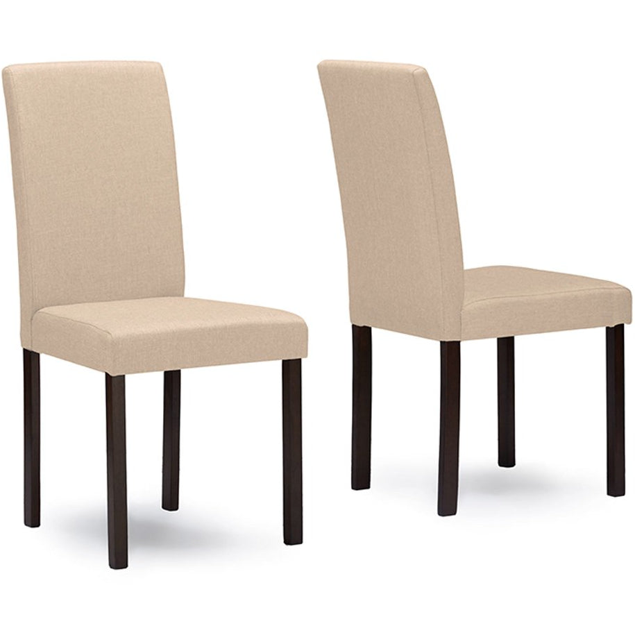 Baxton Studio Andrew Contemporary Espresso Wood Beige Fabric Dining Chair (Set of 2) Baxton Studio-dining chair-Minimal And Modern - 1