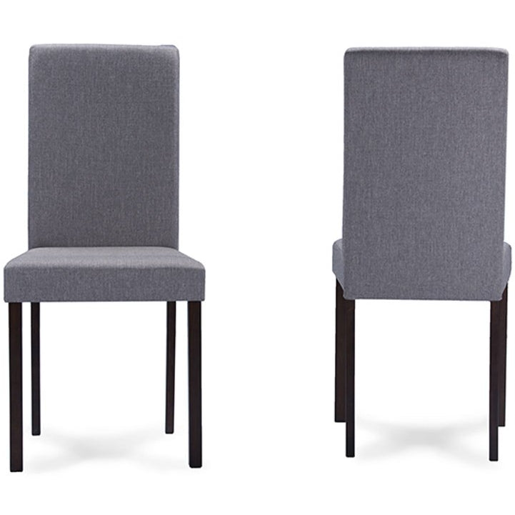Baxton Studio Andrew Contemporary Espresso Wood Grey Fabric Dining Chair (Set of 2) Baxton Studio-dining chair-Minimal And Modern - 2