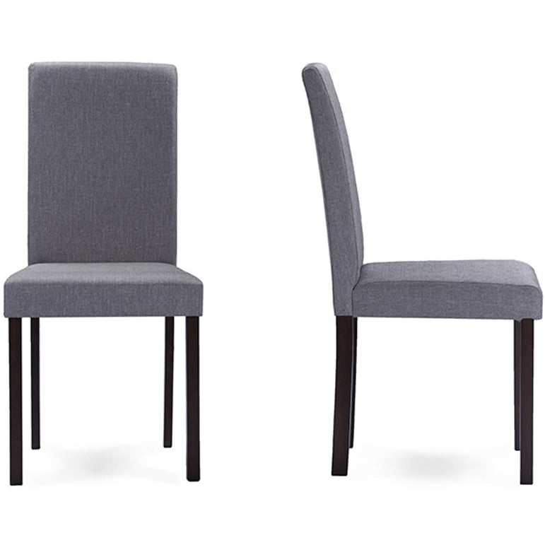 Baxton Studio Andrew Contemporary Espresso Wood Grey Fabric Dining Chair (Set of 2) Baxton Studio-dining chair-Minimal And Modern - 3