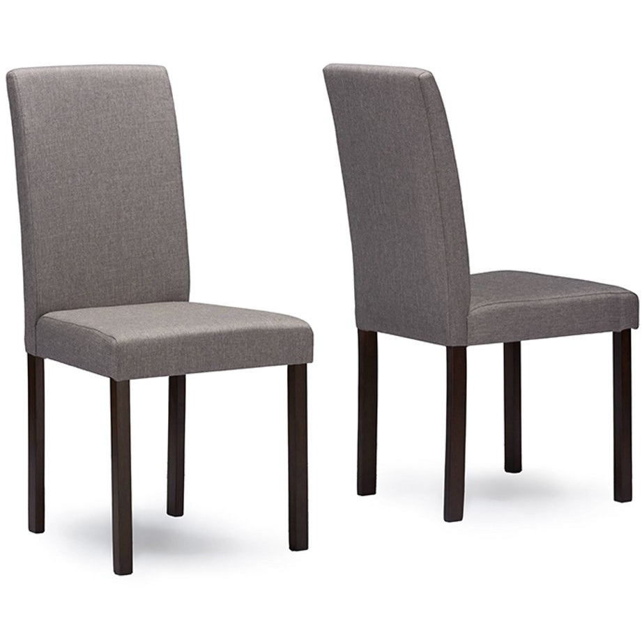 Baxton Studio Andrew Contemporary Espresso Wood Grey Fabric Dining Chair (Set of 2) Baxton Studio-dining chair-Minimal And Modern - 1