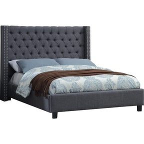 Meridian Furniture Ashton Grey Linen King BedMeridian Furniture - King Bed - Minimal And Modern - 1