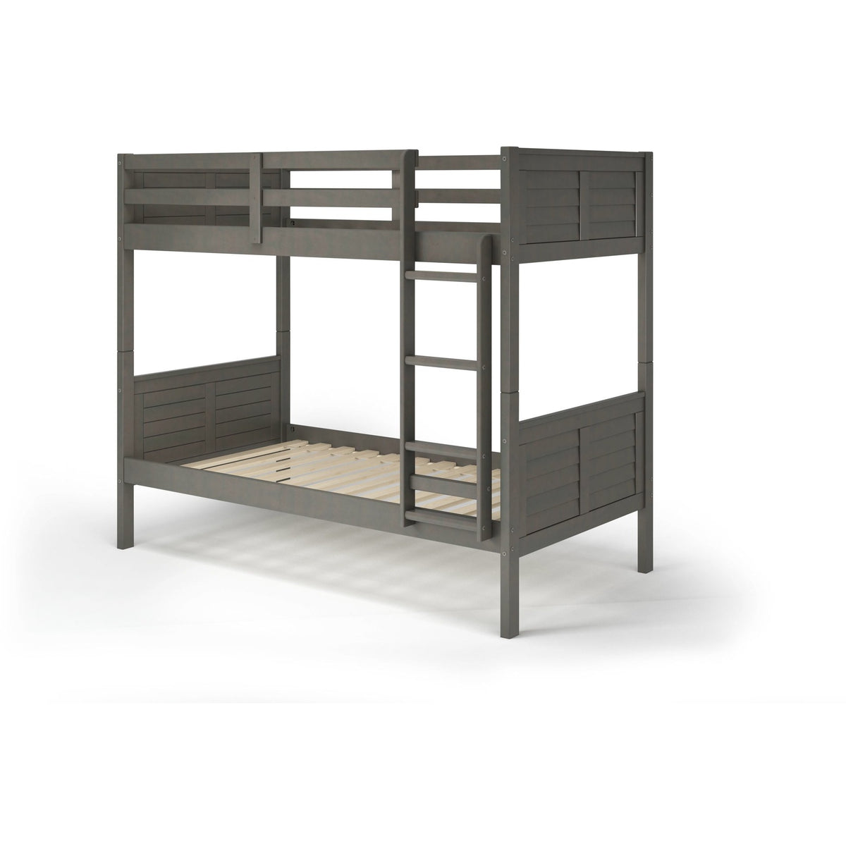 Manhattan Comfort Empire Solid Pine Wood Twin Size Bunk Bed in Grey-Minimal & Modern