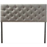 Baxton Studio Viviana Modern and Contemporary Grey Fabric Upholstered Button-tufted Full Size Headboard Baxton Studio-Full Headboard-Minimal And Modern - 1