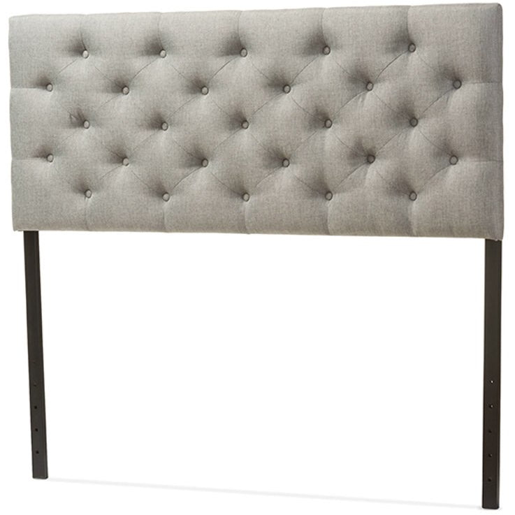 Baxton Studio Viviana Modern and Contemporary Grey Fabric Upholstered Button-tufted Full Size Headboard Baxton Studio-Full Headboard-Minimal And Modern - 2