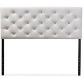 Baxton Studio Viviana Modern and Contemporary White Faux Leather Upholstered Button-tufted Full Size Headboard Baxton Studio-Full Headboard-Minimal And Modern - 1