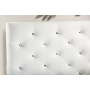 Baxton Studio Viviana Modern and Contemporary White Faux Leather Upholstered Button-tufted Full Size Headboard Baxton Studio-Full Headboard-Minimal And Modern - 4