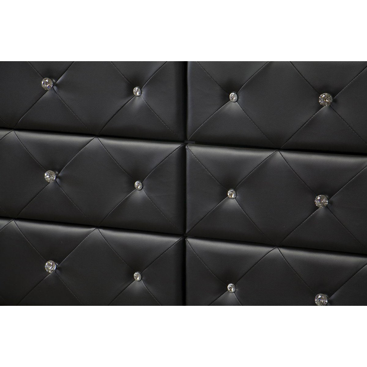 Baxton Studio Luminescence Black Faux Leather Upholstered Dresser Baxton Studio-Dresser-Minimal And Modern - 4
