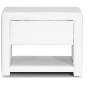 Baxton Studio Massey White Upholstered Modern Nightstand Baxton Studio-nightstands-Minimal And Modern - 2