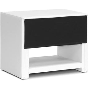 Baxton Studio Massey White Upholstered Modern Nightstand Baxton Studio-nightstands-Minimal And Modern - 3