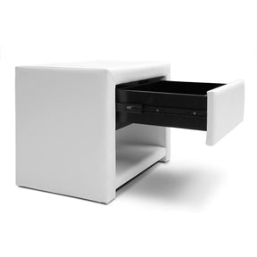 Baxton Studio Massey White Upholstered Modern Nightstand Baxton Studio-nightstands-Minimal And Modern - 4