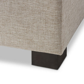 Baxton Studio Roanoke Modern and Contemporary Beige Fabric Upholstered Grid-Tufting Storage Ottoman Bench Baxton Studio-benches-Minimal And Modern - 8
