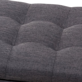 Baxton Studio Roanoke Modern and Contemporary Dark Grey Fabric Upholstered Grid-Tufting Storage Ottoman Bench Baxton Studio-benches-Minimal And Modern - 7