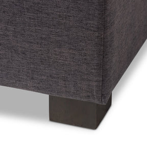 Baxton Studio Roanoke Modern and Contemporary Dark Grey Fabric Upholstered Grid-Tufting Storage Ottoman Bench Baxton Studio-benches-Minimal And Modern - 8