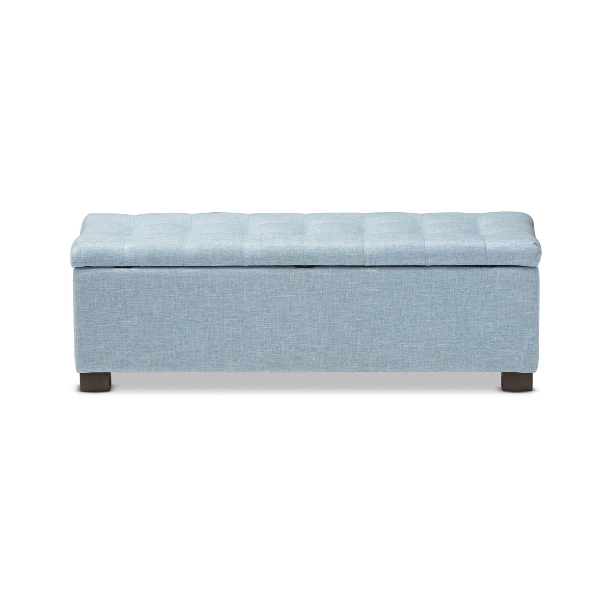 Baxton Studio Roanoke Modern and Contemporary Light Blue Fabric Upholstered Grid-Tufting Storage Ottoman Bench Baxton Studio-benches-Minimal And Modern - 6