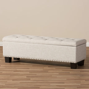 Baxton Studio Hannah Modern and Contemporary Beige Fabric Upholstered Button-Tufting Storage Ottoman Bench Baxton Studio-benches-Minimal And Modern - 10