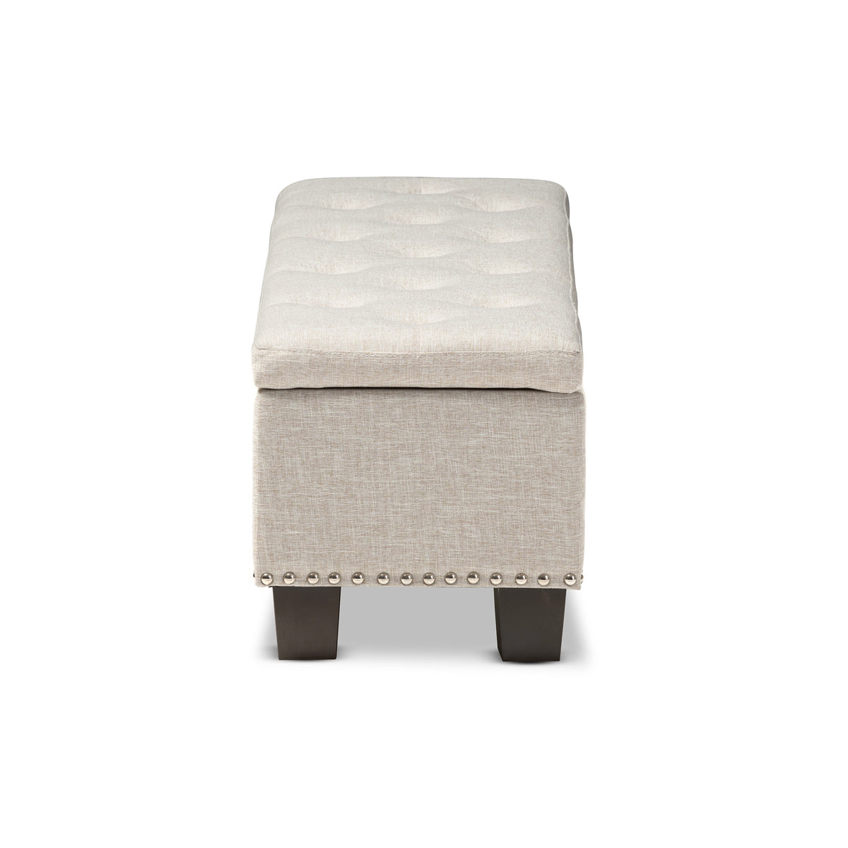 Baxton Studio Hannah Modern and Contemporary Beige Fabric Upholstered Button-Tufting Storage Ottoman Bench Baxton Studio-benches-Minimal And Modern - 5