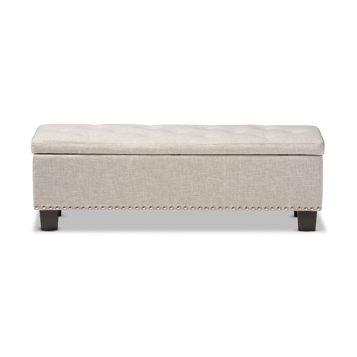 Baxton Studio Hannah Modern and Contemporary Beige Fabric Upholstered Button-Tufting Storage Ottoman Bench Baxton Studio-benches-Minimal And Modern - 6