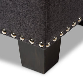 Baxton Studio Hannah Modern and Contemporary Dark Grey Fabric Upholstered Button-Tufting Storage Ottoman Bench Baxton Studio-benches-Minimal And Modern - 8