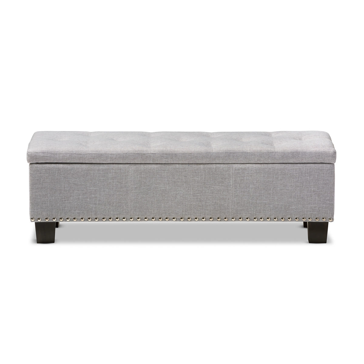 Baxton Studio Hannah Modern and Contemporary Grayish Beige Fabric Upholstered Button-Tufting Storage Ottoman Bench Baxton Studio-benches-Minimal And Modern - 4