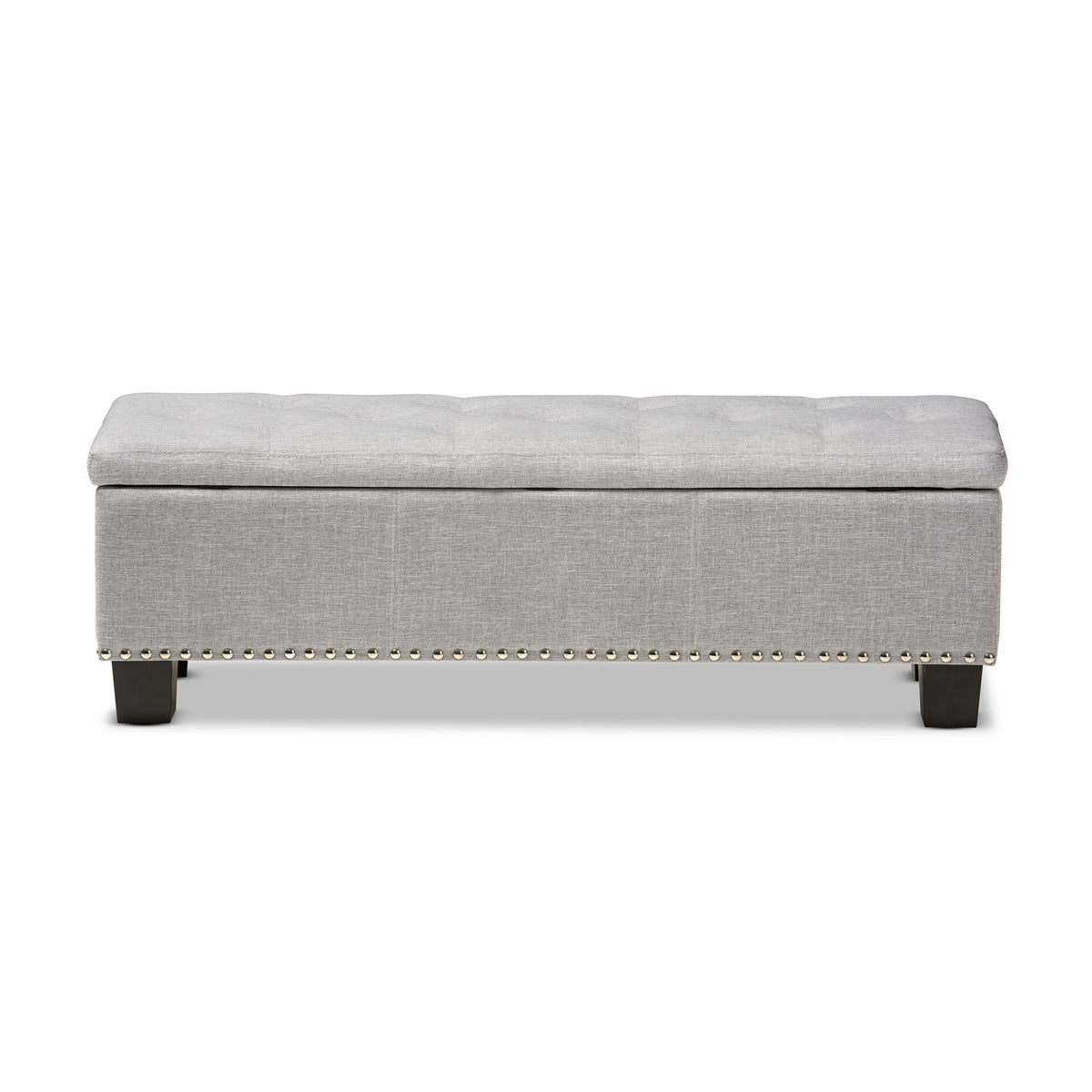 Baxton Studio Hannah Modern and Contemporary Grayish Beige Fabric Upholstered Button-Tufting Storage Ottoman Bench Baxton Studio-benches-Minimal And Modern - 6