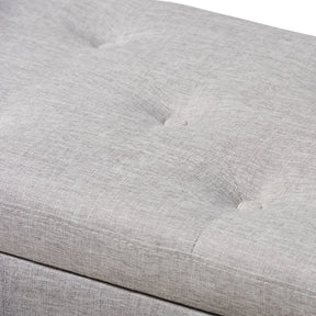 Baxton Studio Hannah Modern and Contemporary Grayish Beige Fabric Upholstered Button-Tufting Storage Ottoman Bench Baxton Studio-benches-Minimal And Modern - 7