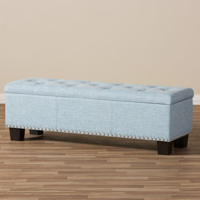 Baxton Studio Hannah Modern and Contemporary Light Blue Fabric Upholstered Button-Tufting Storage Ottoman Bench Baxton Studio-benches-Minimal And Modern - 10