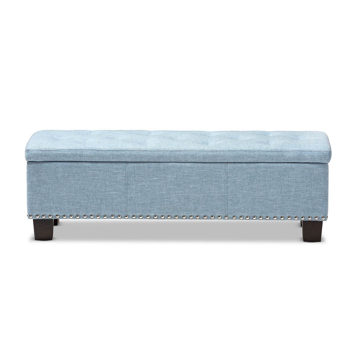Baxton Studio Hannah Modern and Contemporary Light Blue Fabric Upholstered Button-Tufting Storage Ottoman Bench Baxton Studio-benches-Minimal And Modern - 4