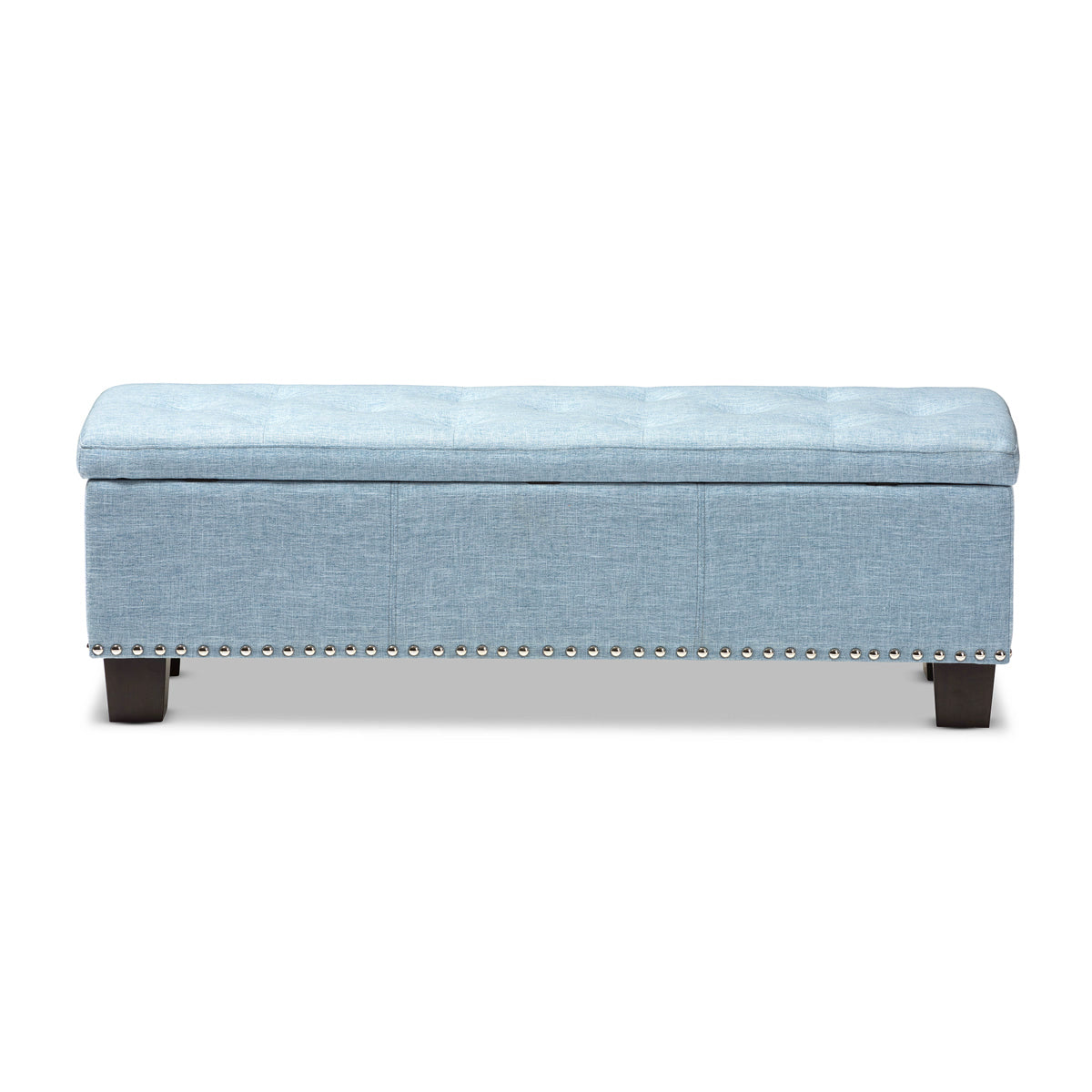 Baxton Studio Hannah Modern and Contemporary Light Blue Fabric Upholstered Button-Tufting Storage Ottoman Bench Baxton Studio-benches-Minimal And Modern - 6