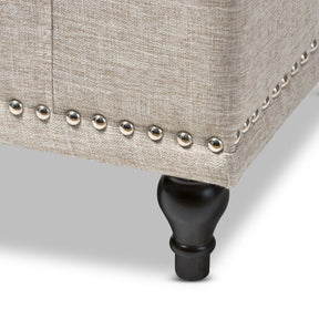Baxton Studio Kaylee Modern Classic Beige Fabric Upholstered Button-Tufting Storage Ottoman Bench Baxton Studio-benches-Minimal And Modern - 8