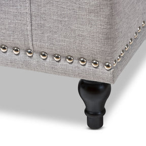 Baxton Studio Kaylee Modern Classic Grayish Beige Fabric Upholstered Button-Tufting Storage Ottoman Bench Baxton Studio-benches-Minimal And Modern - 8