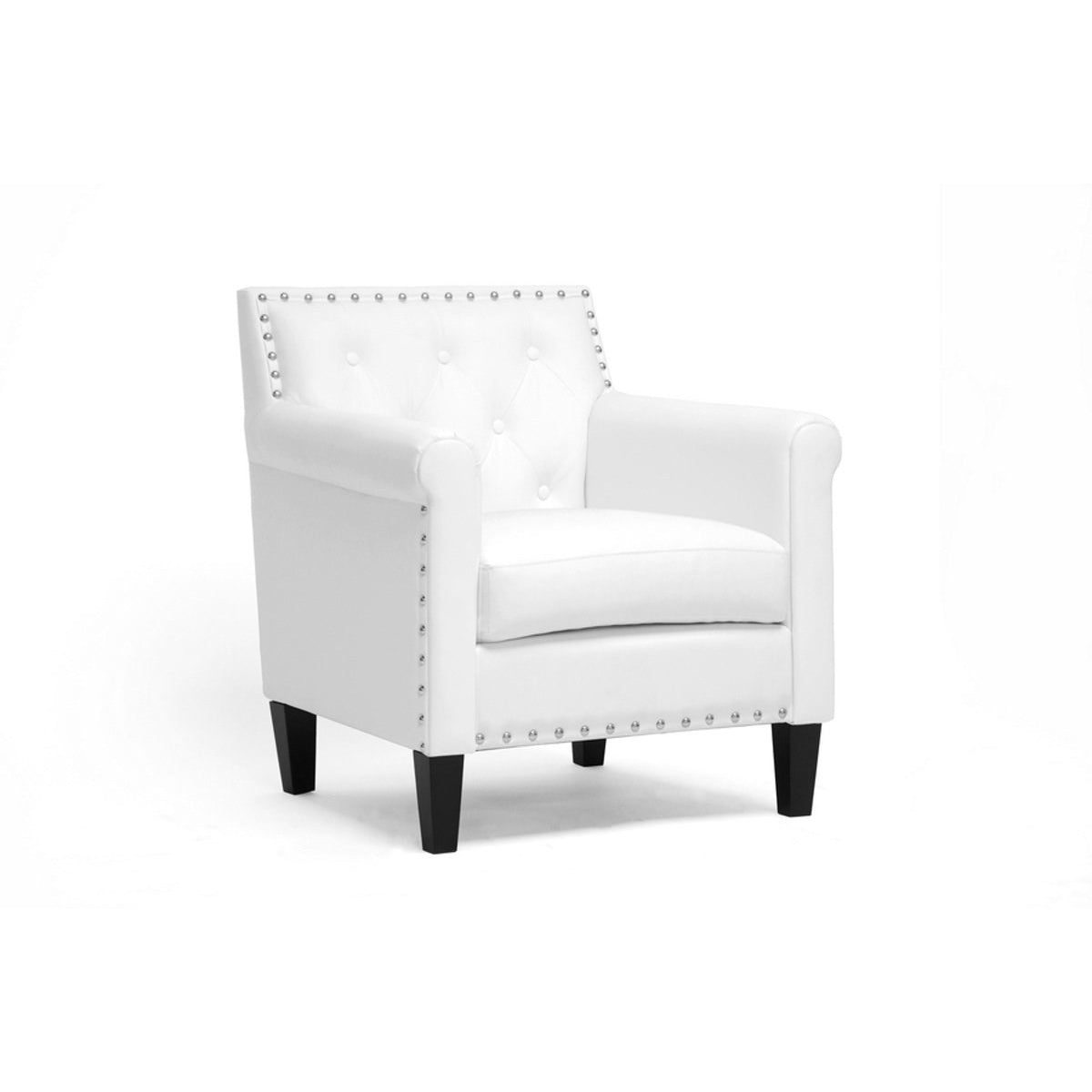 Baxton Studio Thalassa White Modern Arm Chair Baxton Studio-chairs-Minimal And Modern - 2