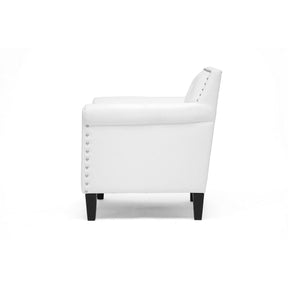 Baxton Studio Thalassa White Modern Arm Chair Baxton Studio-chairs-Minimal And Modern - 3