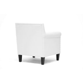 Baxton Studio Thalassa White Modern Arm Chair Baxton Studio-chairs-Minimal And Modern - 4