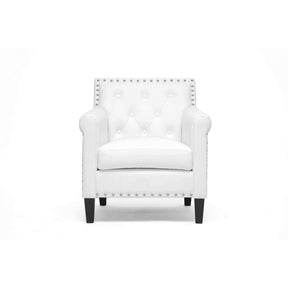 Baxton Studio Thalassa White Modern Arm Chair Baxton Studio-chairs-Minimal And Modern - 1